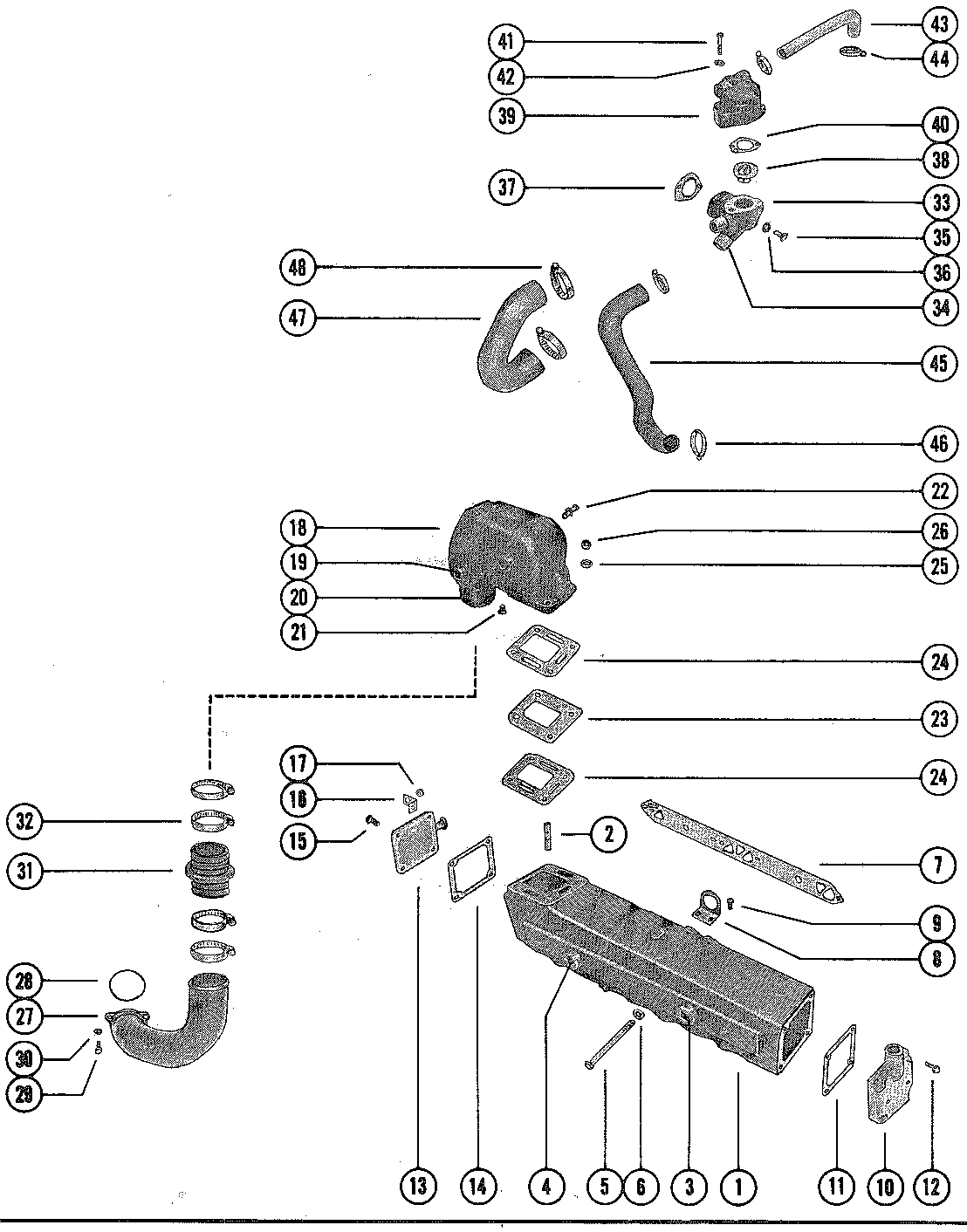 Каталог запчастей MERCRUISER остальные 215 (4 BBL.) FORD 302 V-8 1970